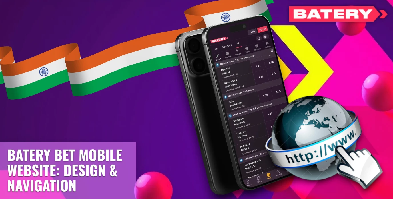 Batery Bet Mobile Website: Design & Navigation